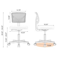 Sweetcrispy Armless Desk Chairs Ergonomic Low Back Computer Chair No Arms Adjustable Rolling Mesh Task Work Swivel Chairs With