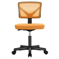 Sweetcrispy Armless Desk Chairs Ergonomic Low Back Computer Chair No Arms Adjustable Rolling Mesh Task Work Swivel Chairs With