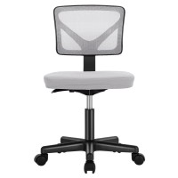 Sweetcrispy Armless Desk Chairs Ergonomic Low Back Computer Chair No Arms Adjustable Rolling Mesh Task Work Swivel Chairs With