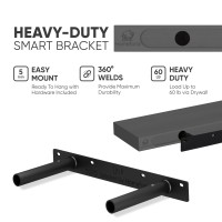 Homeforia Gray Floating Shelves For Wall Premium Solid Wood Grey Shelf Grey Bathroom Shelves Heavy Duty Bracket 16 X 65 X 1