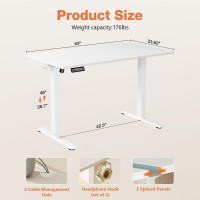 Sweetcrispy Electric Adjustable Height Standing Desk - 63 X 24 Inch Sit To Stand Up Desk With Splice Board  Rising Home Office Computer Table With 2 Hook And Wire Hole For Work