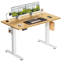 Sweetcrispy Electric Adjustable Height Standing Desk 48 X 24 Inch Sit To Stand Up Desk With Splice Board Rising Home Office C