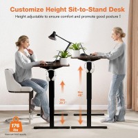 Sweetcrispy Electric Adjustable Height Standing Desk 48 X 24 Inch Sit To Stand Up Desk With Splice Board Rising Home Office C