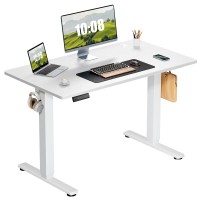 Sweetcrispy Electric Adjustable Height Standing Desk 40 X 24 Inch Sit To Stand Up Desk With Splice Board Rising Home Office C