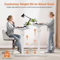 Sweetcrispy Electric Adjustable Height Standing Desk 40 X 24 Inch Sit To Stand Up Desk With Splice Board Rising Home Office C