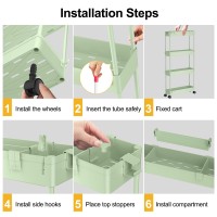 Spacelead Slim Storage Cart 4 Tier Storage Organizer Rolling Utilitymobile Shelving Unit Slide Out Storage Cart For Office Ba