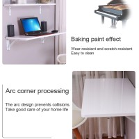 Wall-Mounted Foldable Table, Laundry Floating Folding Table, Bracket Heavy Duty, Floating Desk For Laptop, Study & Dining In Balcony, Bedroom, Bathroom, Kitchen ( Color : White , Size : 40X50Cm/16X20I