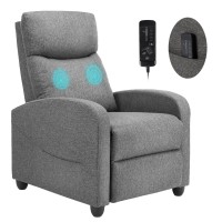 Sweetcrispy Recliner Chair For Adults Massage Fabric Small Recliner Home Theater Seating With Lumbar Support Adjustable Modern