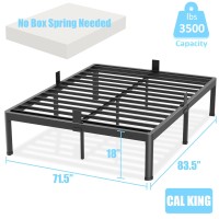 Fuiobyvv California King Bed Frame With Round Corner Edge Legs 14 Inch High 3500 Lbs Heavy Duty Metal Platform Bed Frame King Si