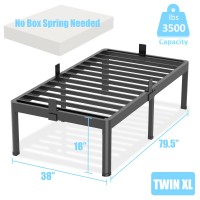 Fuiobyvv Twin Xl Bed Frames With Round Corner Edge Legs 18 Inch High 3500 Lbs Heavy Duty Metal Platform Bed Frame Twin Size No B