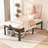 Fuiobyvv Twin Bed Frames With Round Corner Edge Legs 18 Inch High 3500 Lbs Heavy Duty Metal Platform Bed Frame Twin Size No Box