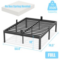 Fuiobyvv Full Size Bed Frame With Round Corner Edge Legs 18 Inch Heavy Duty Support 3500 Lbs Metal Platform Bed Frame Full No Bo