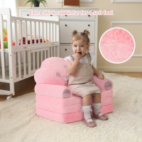 Moonbeeki Toddler Chair Comfy Foldable Princess Kids Couch For Girl Toddler Recliners For Kids Over 18 Months Kids Sofa Bed Fo