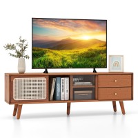 Tangkula Mid Century Modern TV Stand for TVs up to 65