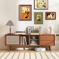 Tangkula Mid Century Modern TV Stand for TVs up to 65