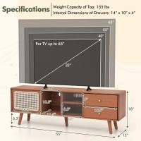 Tangkula Mid Century Modern TV Stand for TVs up to 65