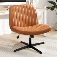 Dumos Cirss Cross Chair Legged Office Wide Comfy Desk Seat No Wheels Armless Computer Task Seating Swivel Vanity Home Height A