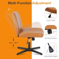 Dumos Cirss Cross Chair Legged Office Wide Comfy Desk Seat No Wheels Armless Computer Task Seating Swivel Vanity Home Height A