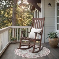 Greesum Outdoor Rocking Chair Acacia High Back Oversized Allweather Lounge Rocker With 320 Lbs Of Support For Patio Garden D