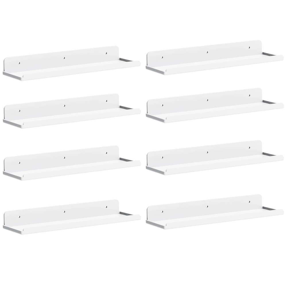 Lifewit Floating Shelves For Wall 8 Pack White Acrylic Shelf 15 Room Decor For Bookcasevinyl Record Displayphotopicture In