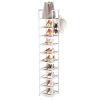 Lanteful Tall Narrow Shoe Rack 10Tier Skinny Shoe Shelf Storage For 1015 Pairs Shoes And Boots Space Saving Corner Shoe Rack