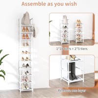 Lanteful Tall Narrow Shoe Rack 10Tier Skinny Shoe Shelf Storage For 1015 Pairs Shoes And Boots Space Saving Corner Shoe Rack