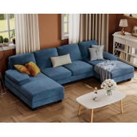 Furmax Sectional Couches For Living Room Ushaped Sofa Couch With Linen Fabric 4 Seat Sofa Set With Double Chaise For Apartmen