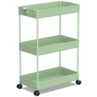 Spacekeeper Rolling Storage Cart 3 Tier Bathroom Cart Organizer Laundry Room Organizer Utility Cart Mobile Shelving Unit Multi