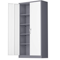 Greenvelly Metal Storage Cabinet 72 Locking Metal Garage Cabinet With 2 Doors And 4 Adjustable Shelves Steel Tool Cabinets