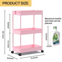 Spacekeeper Rolling Storage Cart 3 Tier Bathroom Cart Organizer Laundry Room Organizer Utility Cart Mobile Shelving Unit Multi