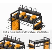 Cccei Power Tool Organizer Cart With Charging Station Garage Floor Rolling Storage Large Cart On Wheels For Mechanic Mobile 6