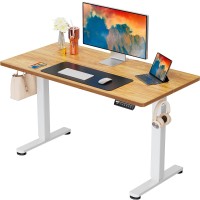 Ergear Height Adjustable Electric Standing Desk 40 X 24 Inches Sit Stand Up Desk Memory Computer Home Office Desk Light Vinta