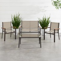 Best Choice Products 4Piece Outdoor Textilene Patio Conversation Set Backyard Furniture Wloveseat Coffee Table Steel Frame