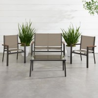 Best Choice Products 4Piece Outdoor Textilene Patio Conversation Set Backyard Furniture Wloveseat Coffee Table Steel Frame