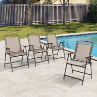 Crestlive Products Patio Folding Chairs Set Of 8 Outdoor Folding Chairs With Durable Rustresistant Frame And Breathable Textil