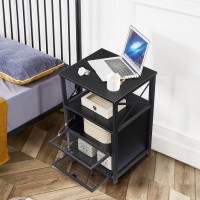 Vecelo Nightstand Set Of 2 With Drawer Modern Night Stand For Bedroom End Side Table For Living Room Bedroom Office Easy Asse