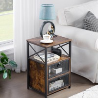 Vecelo Nightstand Set Of 2 With Drawer Modern Night Stand For Bedroom End Side Table For Living Room Bedroom Office Easy Asse