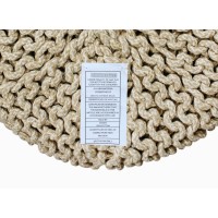 Cotton Craft Braided Round Pouf Hand Knitted Cotton Tweed Cord Cable Dori Cylindrical Ottoman Foot Stool Floor Pouf Footrest