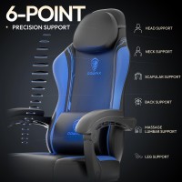 Dowinx Gaming Chair With Pocket Spring Cushion Ergonomic Game Chair With Massage Lumbar Support And Footrest For Adults High B