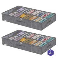 Friday Monkey Heavy Duty Shoe Storage Boxes Fit 16X2 Pairs Foldable Shoe Organizer For Closet Underbed Space Saving Sneaker Co