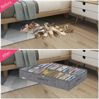 Friday Monkey Heavy Duty Shoe Storage Boxes Fit 16X2 Pairs Foldable Shoe Organizer For Closet Underbed Space Saving Sneaker Co