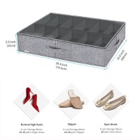 Friday Monkey Large Under Bed Shoes Storage Organizer Set Of 2 1212 Pairs Heavy Duty Closet Foldable Fabric Shoe Container B