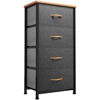 Dwvo 4 Drawers Dresser Small Dresser For Bedroom Fabric Storage Tower Chest Of Drawers Organizer Unit For Closets Living Ro