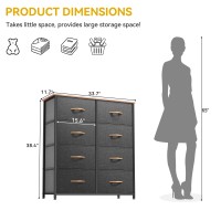 Dwvo Dresser For Bedroom Fabric Dresser With 8 Drawers Tall Dresser Double Dresser Chest Of Drawers For Closet Living Room