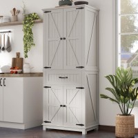 Dwvo 72 Tall Farmhouse Pantry Cabinet Kitchen Storage Cabinet With Drawer And 2 Barn Doors Kitchen Cabinet Versatile Storage