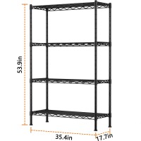 Regiller 4Shelf Adjustable Heavy Duty Storage Shelves 354 Lx177 Wx539 H Metal Organizer Wire Rack For Laundry Bathroom