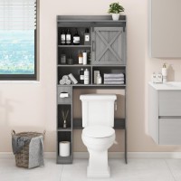 Over The Toilet Storage Cabinet Farmhouse Storage Cabinet Over Toilet With 2 Barn Doors Toilet Paper Holder Stand Home Space