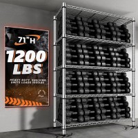 Reibii 5 Tier Wire Shelving Storage Shelves Metal Shelves For Storage Loads 1200Lbs Adjustable Garage Shelving Heavy Duty Metal