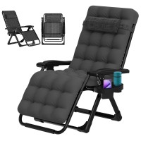 Zenpetio Zero Gravity Lounge Chair Outdoor Recliner Chair Wdetachable Cushion Cup Holder And Pillow Portable Folding Anti Gra