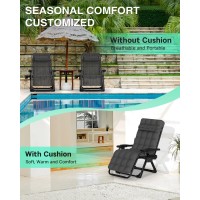 Zenpetio Zero Gravity Lounge Chair Outdoor Recliner Chair Wdetachable Cushion Cup Holder And Pillow Portable Folding Anti Gra